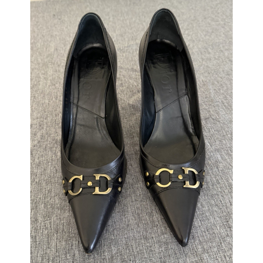 Christian Dior y2k Vintage Leather Heels Size Eu 36 US 6